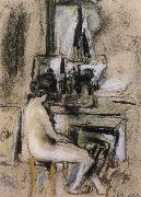 Edouard Vuillard Nude front of the fireplace France oil painting artist
